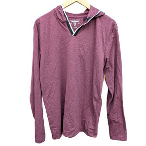 NWT Men Shacket Size L House of Anarchy Maroon Pull Over Hoodie Long Sleeve